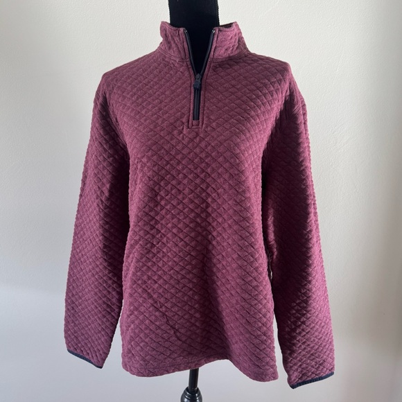 J. Crew Tops - J Crew long sleeve shirt Authentic Fleece Quarter Zip Women’s XL 100% cotton